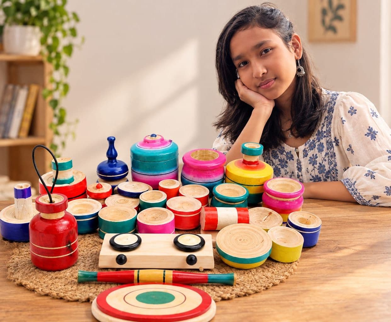 Wood Eco Friendly Kids Toy Kitchen Set